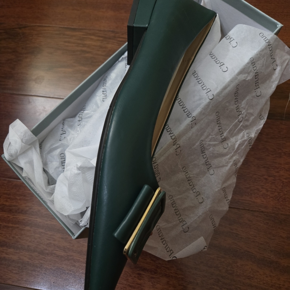 C.paravano Elegant Green Pumps with Buckle - Picture 3 of 8